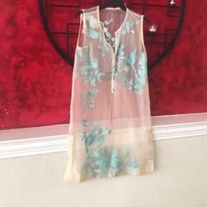 Organza beautiful sleeves less shirt